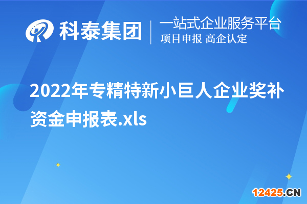 2022年專精特新小巨人企業(yè)獎補資金申報表.xls