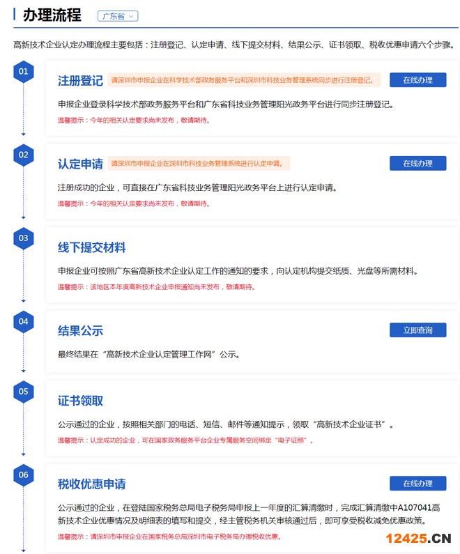 廣東省高新技術企業(yè)申報流程