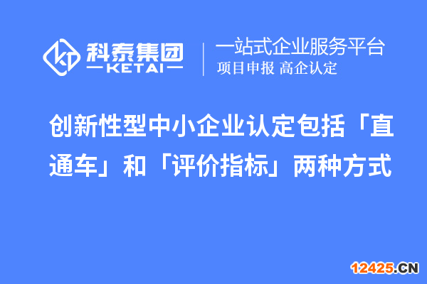 創(chuàng)新性型中小企業(yè)認(rèn)定包括「直通車」和「評價指標(biāo)」兩種方式