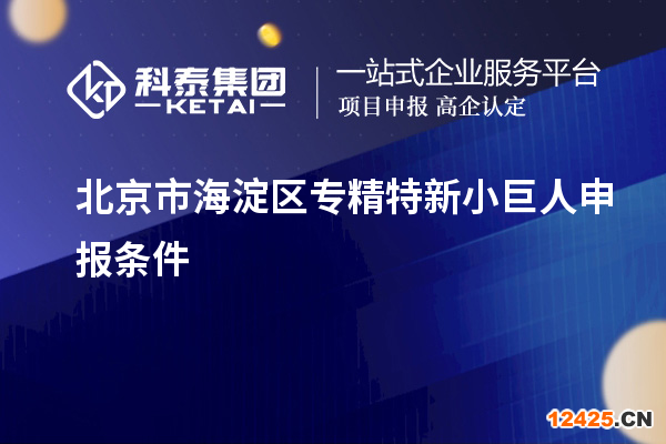 北京市海淀區(qū)專精特新小巨人申報條件