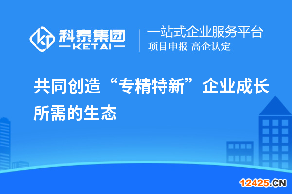 共同創(chuàng)造“專精特新”企業(yè)成長所需的生態(tài)