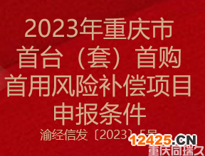 2023年重慶市首臺（套）首購首用風險補償項目申報條件(圖1)