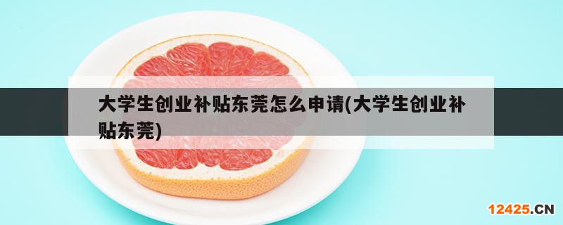大學(xué)生創(chuàng)業(yè)補(bǔ)貼東莞怎么申請(大學(xué)生創(chuàng)業(yè)補(bǔ)貼東莞)
