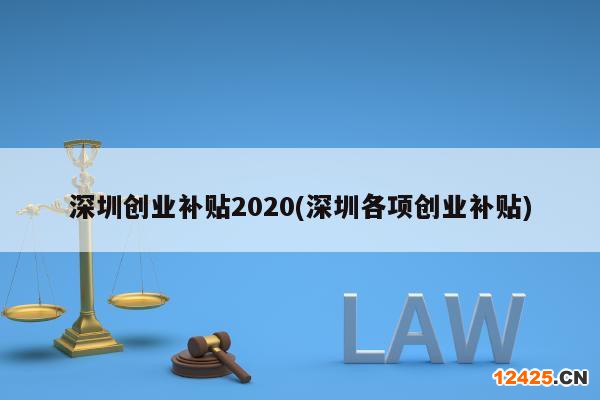 深圳創(chuàng)業(yè)補貼2020(深圳各項創(chuàng)業(yè)補貼)