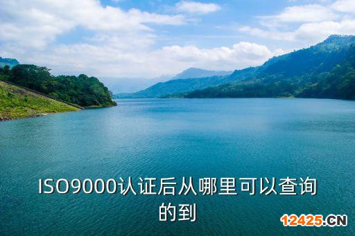 ISO9000認(rèn)證后從哪里可以查詢的到