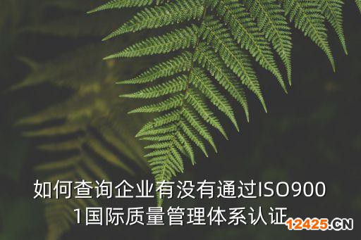 如何查詢企業(yè)有沒有通過ISO9001國際質量管理體系認證