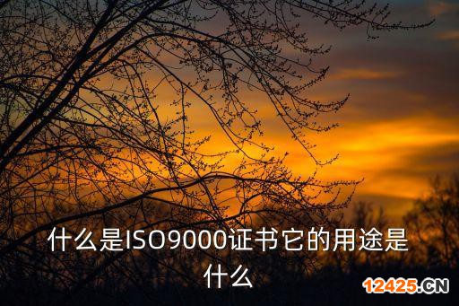 什么是ISO9000證書(shū)它的用途是什么