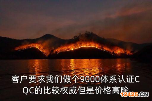 客戶要求我們做個9000體系認(rèn)證CQC的比較權(quán)威但是價格高除